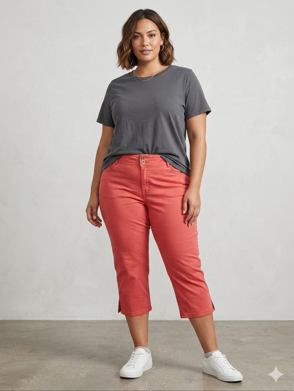 Lane Bryant Coral Red/Pink Midrise Capri Pants Size 16